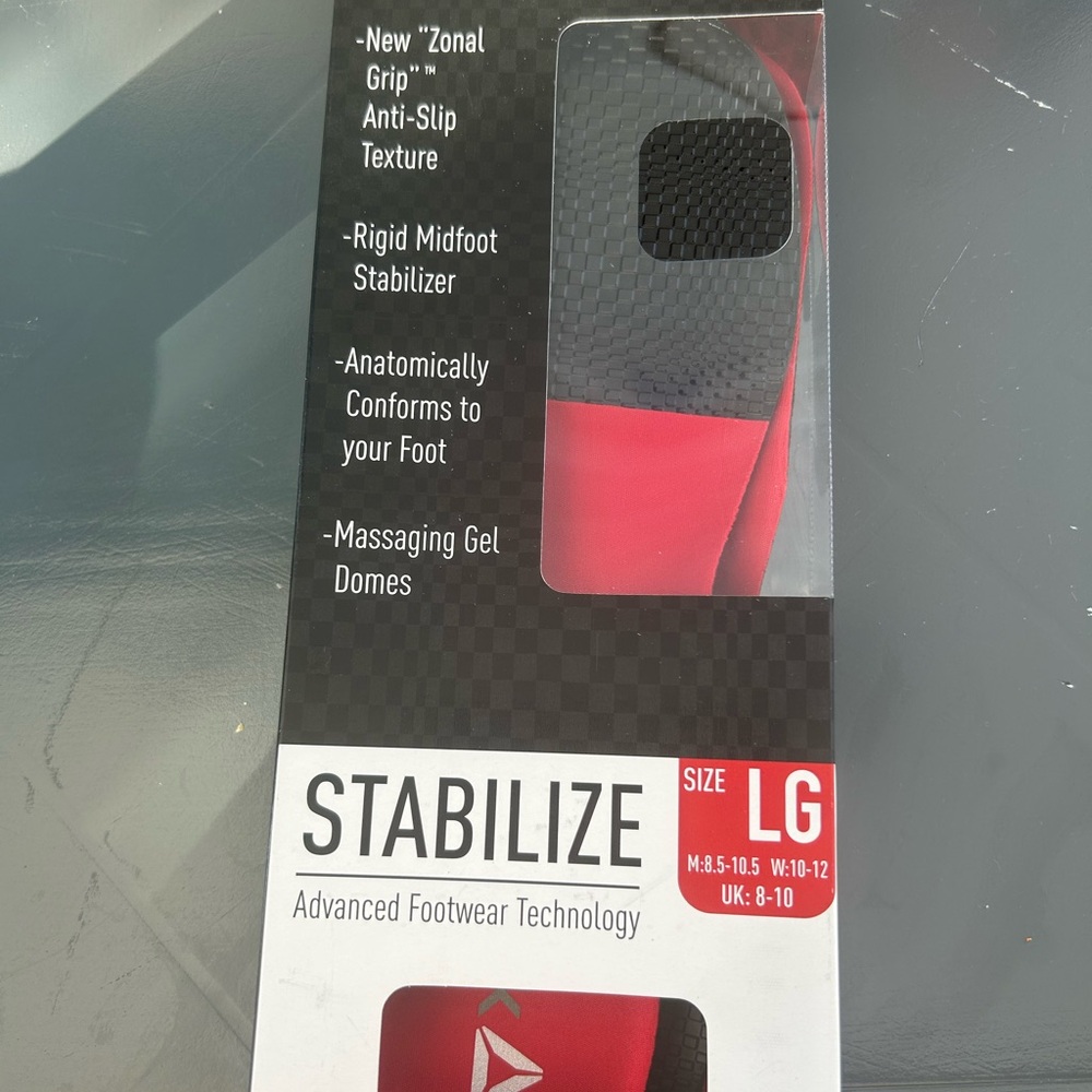 Reebok Stabilize Insole Red and Black